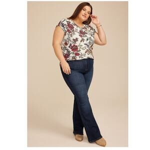 MAURICES 2 FLORAL T-SHIRT TOPS BUNDLE COTTAGECORE CASUAL VACATION SIZE 2X